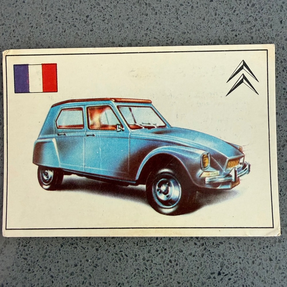 Vintage 1971 Famous Cars Trading Cards Lot‎ - Citroen, Fiat, Volga, Violence